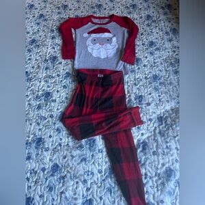 Kids Santa Claus Red and Gray Matching Set